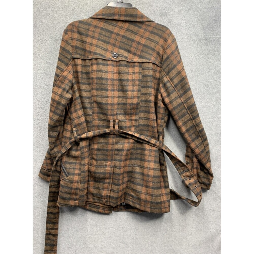 Urban Republic Collection Women's Jacket Plaid Check Belted Brown Size 1X NEW - Picture 5 of 16